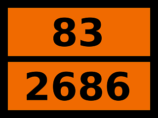 Табличка опасный груз "83-2686. 2-диэтилэтаноламин"