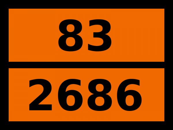 Табличка опасный груз "83-2686. 2-диэтилэтаноламин"
