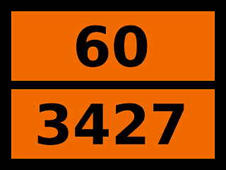 Табличка опасный груз "60-3427. Хлорбензила хлориды твердые"