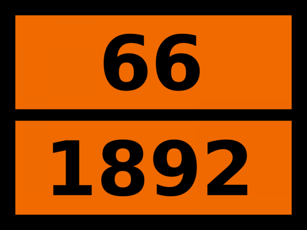 Табличка опасный груз "66-1892. Этилдихлорарсин"
