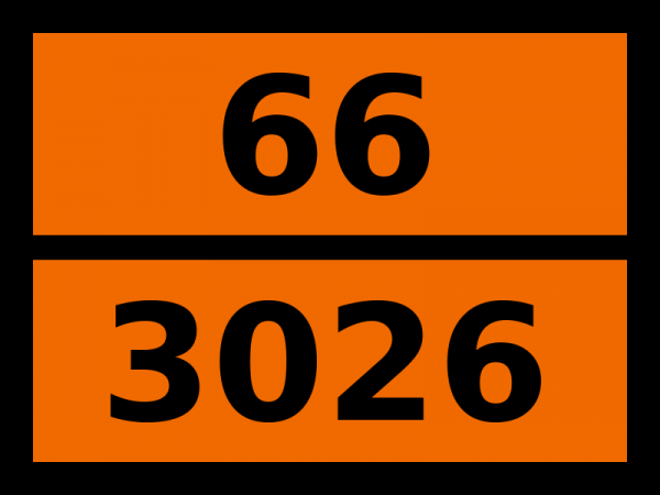 Табличка опасный груз "66-3026. Пестицид — производный кумарина жидкий токсичный"