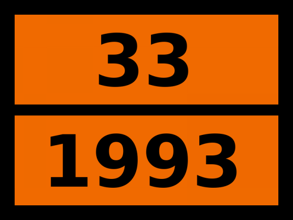 Табличка опасный груз "33-1993. Жидкость легковоспламеняющаяся, н.у.к."