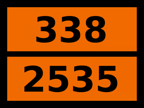 Табличка опасный груз "338-2535. 4-метилморфолин (n-метилморфолин)"