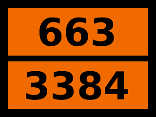 Табличка опасный груз "663-3384. Жидкость токсичная при вдыхании"