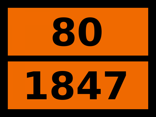 Табличка опасный груз "80-1847. Калия сульфида кристаллогидрат"