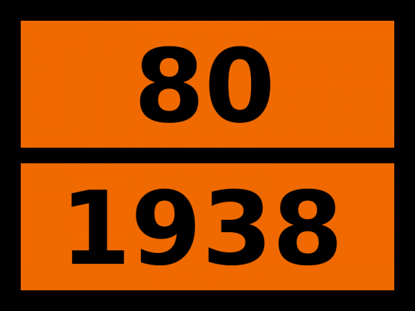 Табличка опасный груз "80-1938. Кислоты бромуксусной раствор"