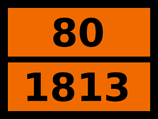 Табличка опасный груз "80-1813. Калия гидроксид твердый"