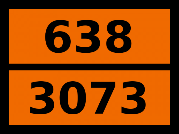 Табличка опасный груз "638-3073. Винилпиридины стабилизированные"