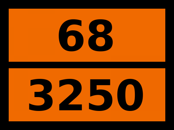 Табличка опасный груз "68-3250. Кислота хлоруксусная расплавленная"