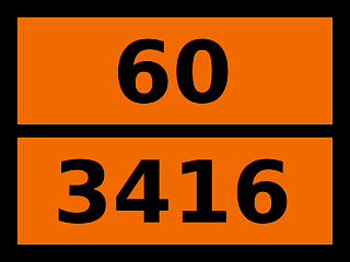 Табличка опасный груз "60-3416. Хлорацетофенон жидкий"