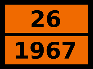 Табличка опасный груз "26-1967. Газ инсектицидный токсичный, н.у.к."