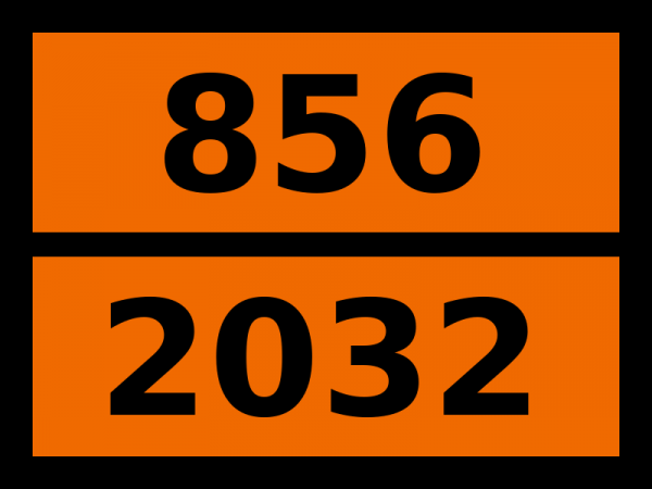 Табличка опасный груз "856-2032. Кислота азотная красная дымящая"