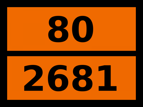 Табличка опасный груз "80-2681. Цезия гидроксида раствор"