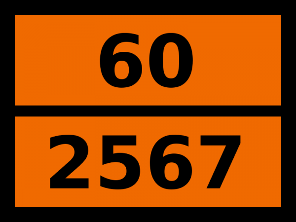 Табличка опасный груз "60-2567. Натрия пентахлорфенолят"