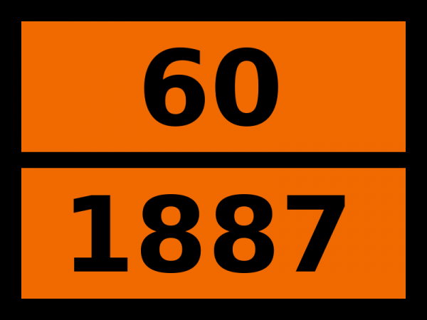 Табличка опасный груз "60-1887. Бромхлорметан"