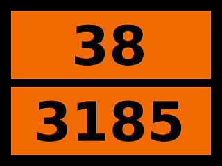 Табличка опасный груз "38-3185. Жидкость самонагревающаяся"