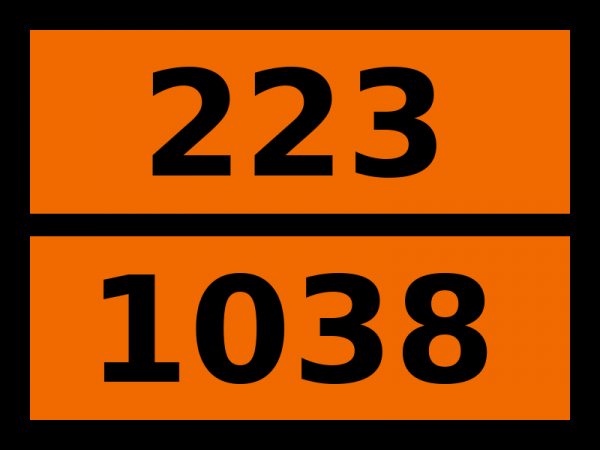 Табличка опасный груз "223-1038. Этилен охлажденный жидкий"