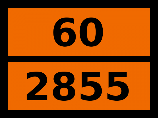 Табличка опасный груз "60-2855. Цинка фторосиликат"