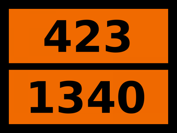Табличка опасный груз "423-1340. Фосфора пентасульфид"
