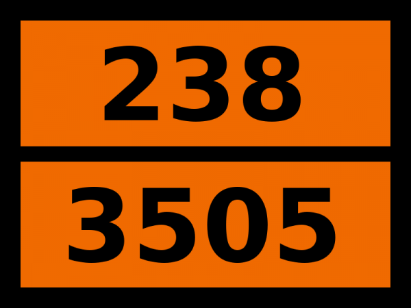 Табличка опасный груз "238-3505. Продукт химический под давлением"