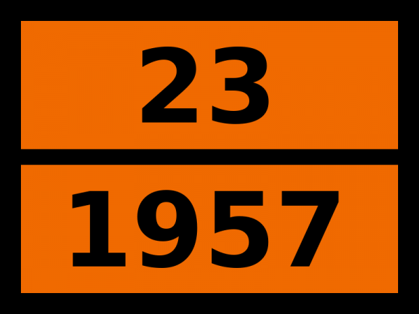 Табличка опасный груз "23-1957. Дейтерий сжатый"