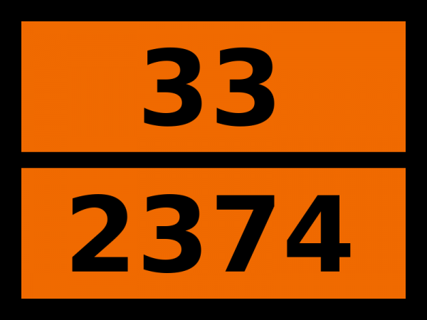 Табличка опасный груз "33-2374. 3,3-диэтоксипропен"