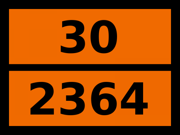 Табличка опасный груз "30-2364. Н-пропилбензол"