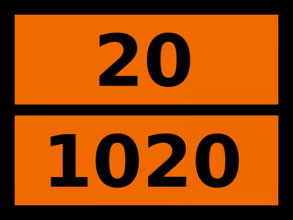 Табличка опасный груз "20-1020. Хлорпентафторэтан (газ рефрижераторный r 115)"