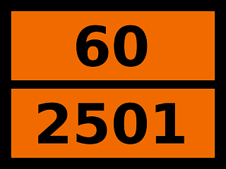 Табличка опасный груз "60-2501. Трет(1-азиридинил) фосфиноксида раствор"