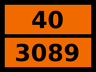 Табличка опасный груз "40-3089. Порошок металлический легковоспламеняющийся, н.у.к."