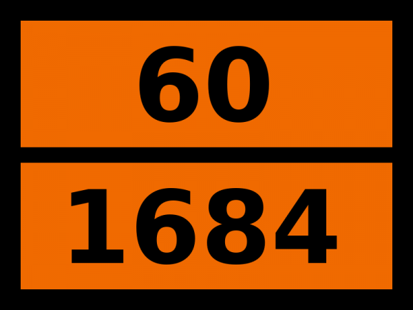 Табличка опасный груз "60-1684. Серебра цианид"