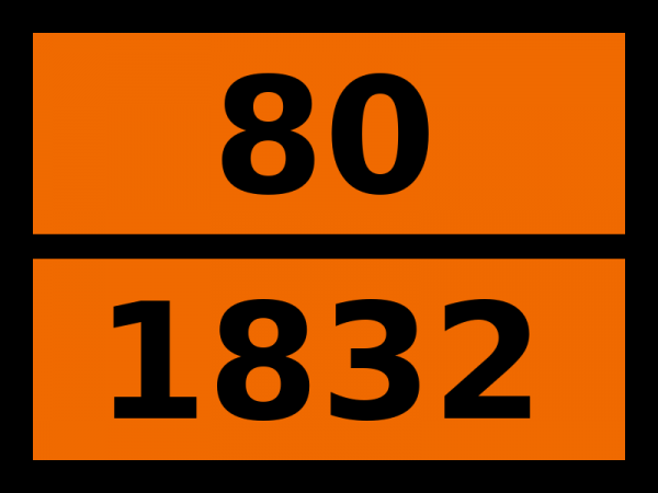 Табличка опасный груз "80-1832. Кислота серная отработанная"