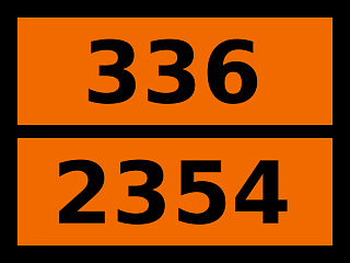 Табличка опасный груз "336-2354. Эфир хлорметилэтиловый"