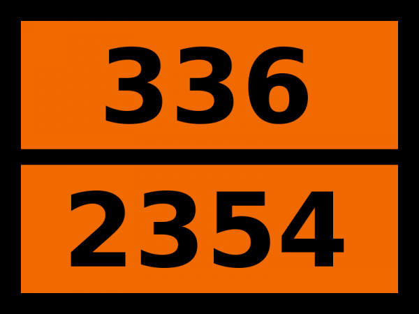 Табличка опасный груз "336-2354. Эфир хлорметилэтиловый"