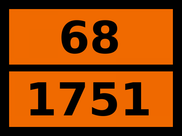 Табличка опасный груз "68-1751. Кислота хлоруксусная твердая"