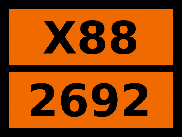 Табличка опасный груз "X88-2692. Бора трибромид"