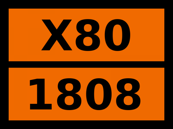 Табличка опасный груз "X80-1808. Фосфора трибромид"