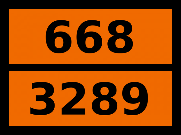 Табличка опасный груз "668-3289. Жидкость токсичная, коррозионная, неорганическая, н.у.к."