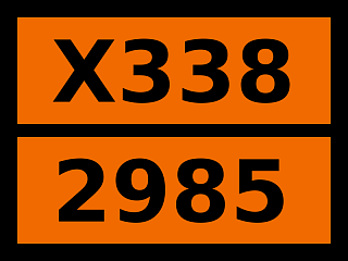 Табличка опасный груз "X338-2985. Хлорсиланы легковоспламеняющиеся коррозионные, н.у.к."
