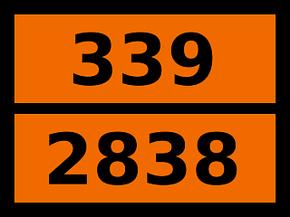 Табличка опасный груз "339-2838. Винилбутират стабилизированный"