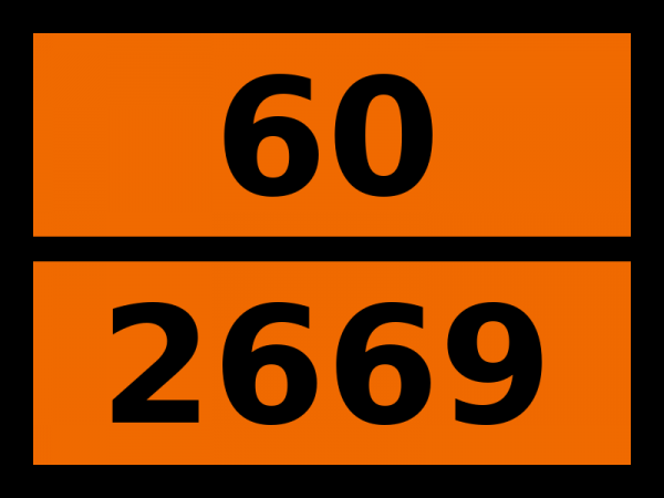 Табличка опасный груз "60-2669. Хлоркрезолов раствор"
