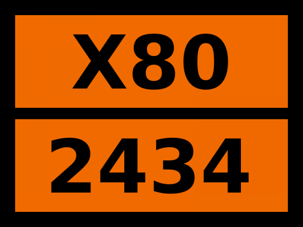 Табличка опасный груз "X80-2434. Дибензилдихлорсилан"