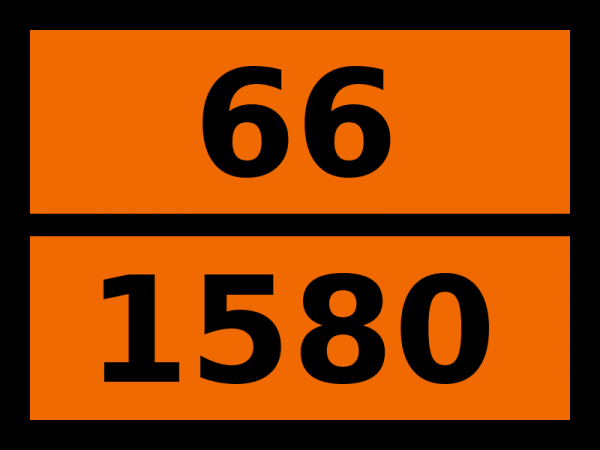 Табличка опасный груз "66-1580. Хлорпикрин"