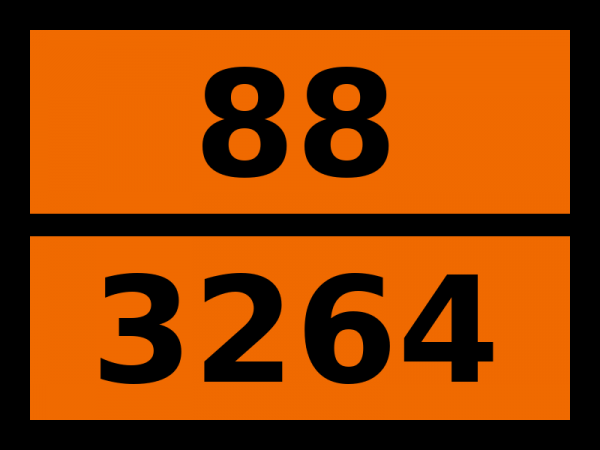 Табличка опасный груз "88-3264. Жидкость коррозионная, кислая, неорганическая, н.у.к."