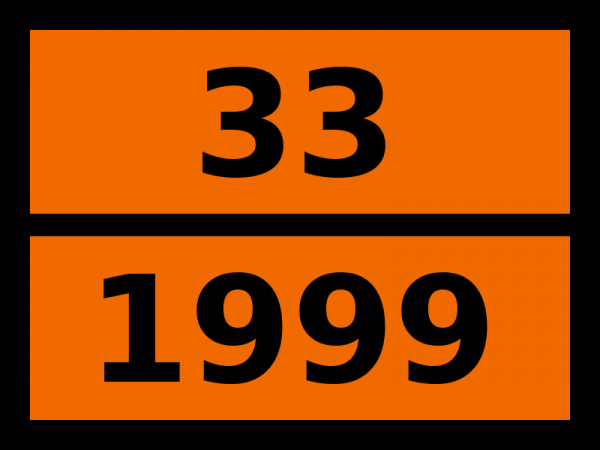 Табличка опасный груз "33-1999. Гудроны жидкие"