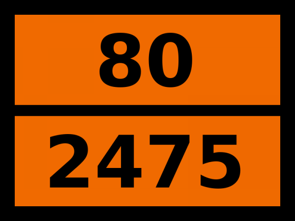Табличка опасный груз "80-2475. Ванадия трихлорид"