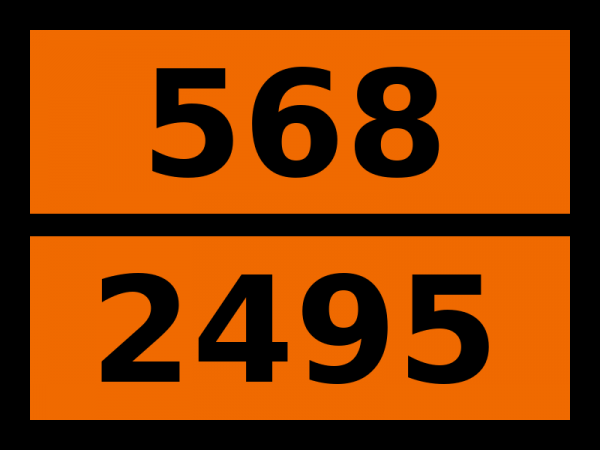 Табличка опасный груз "568-2495. Иода пентафторид"