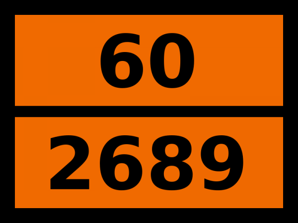 Табличка опасный груз "60-2689. Глицерина альфа-хлоргидрин"