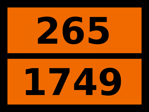 Табличка опасный груз "265-1749. Хлора трифторид"