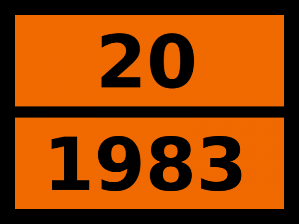 Табличка опасный груз "20-1983. 1-хлор-2,2,2-трифторэтан (газ рефрижераторный r 133a)"
